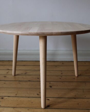 Ct 10 Sofabord   Massiv Eg Og Diameter 60 Cm Højde 45 Cm Sæbebehandlet