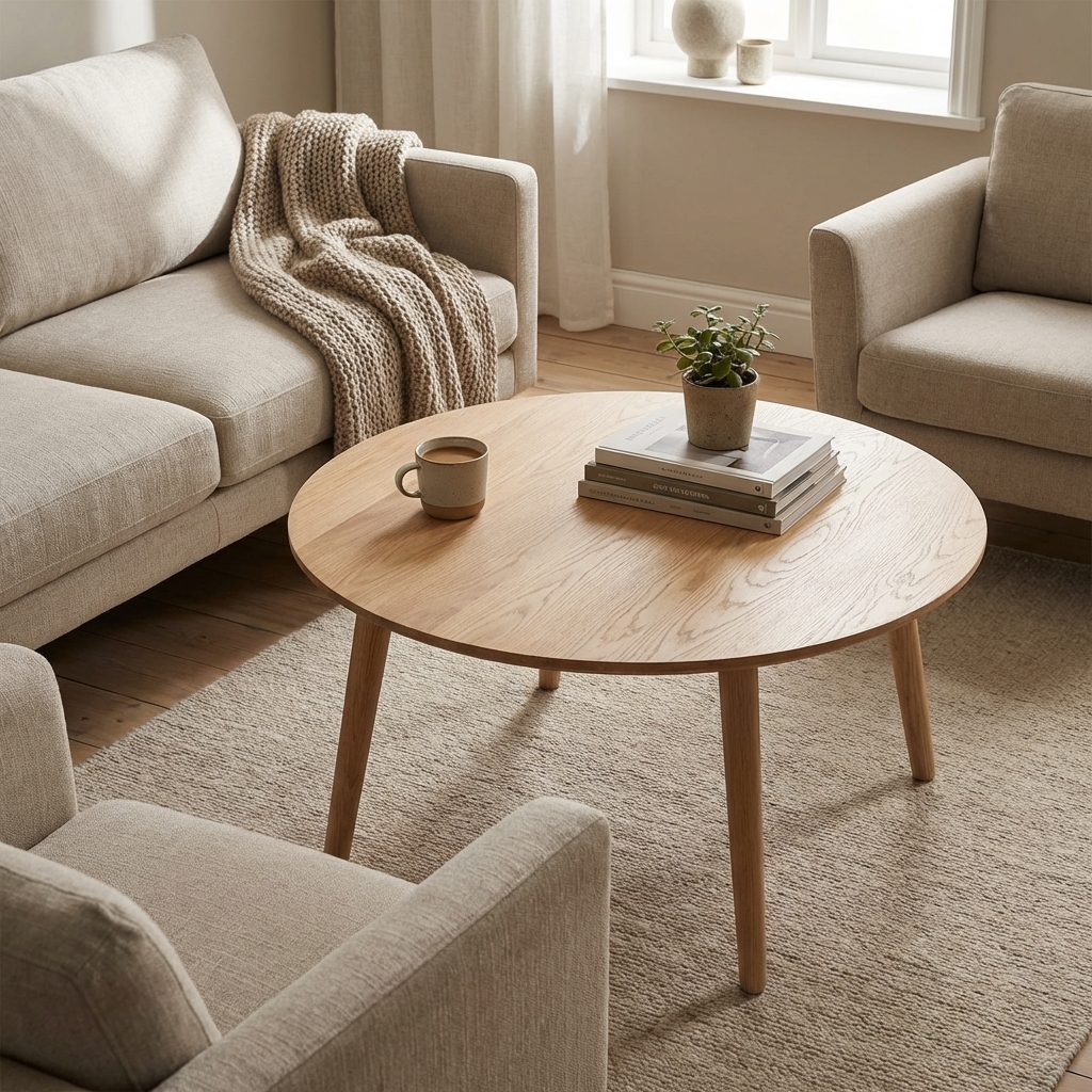 Ct 10 Sofabord   Massiv Eg     90 Cm Højde 40 Cm Ubehandlet
