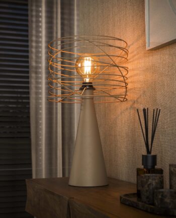 Curly Bordlampe   Beige Metal Levering Uden Pære