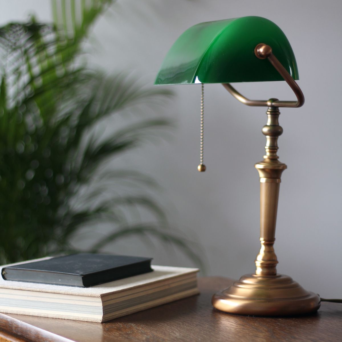 Deed Bordlampe Bronze Og Grønt Glas