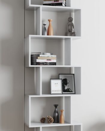 Dekorativ Zig-zag Reol  196   60   24 Cm  Hvid