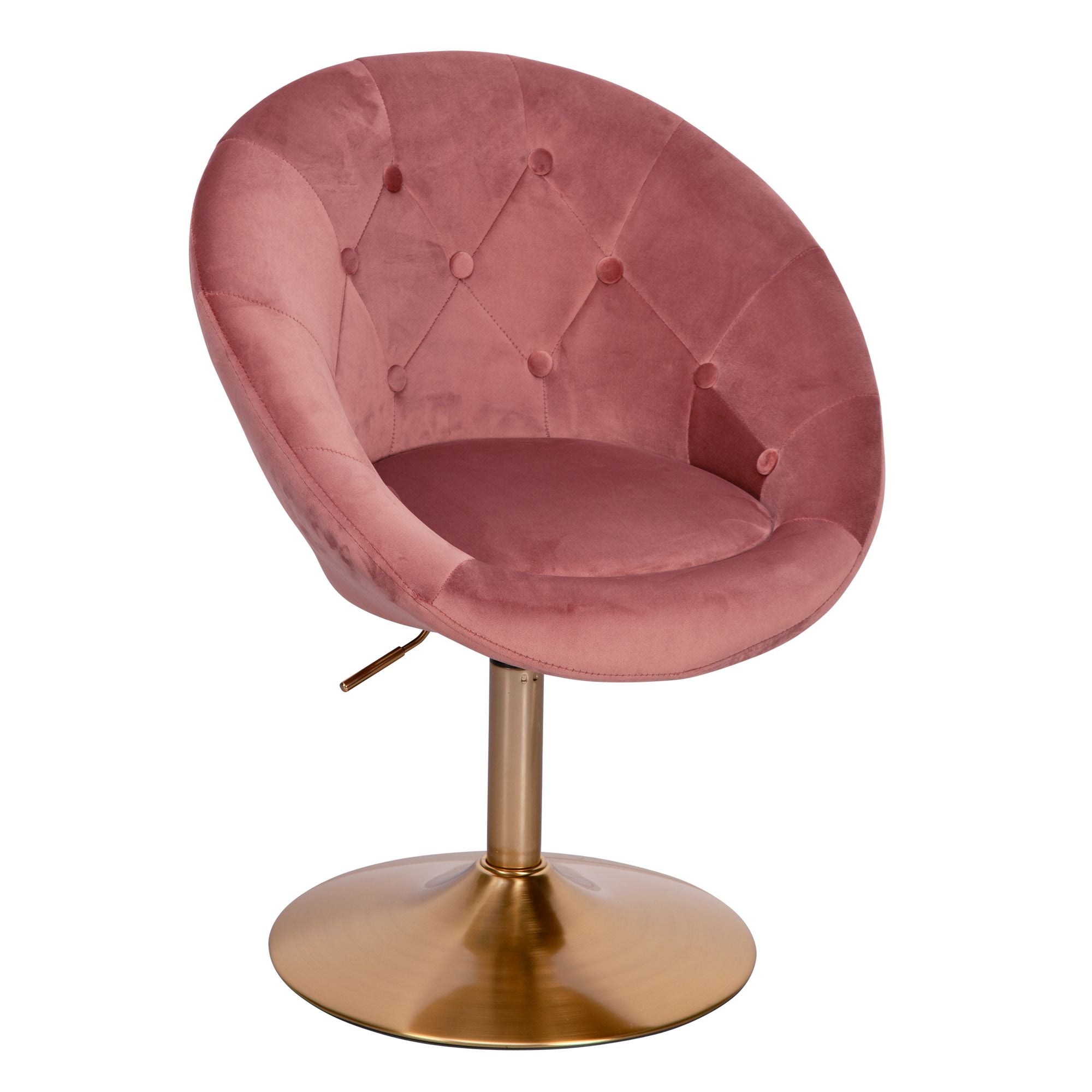 Designer Cocktail-lænestol   Fløjl Pink   Guldfarvet