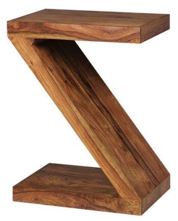 Designer Formet  -bord   Massivt Træ  Japandi-look  Håndlavet  H59cm Højt  Brun