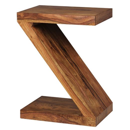 Designer Formet  -bord   Massivt Træ  Japandi-look  Håndlavet  H59cm Højt  Brun