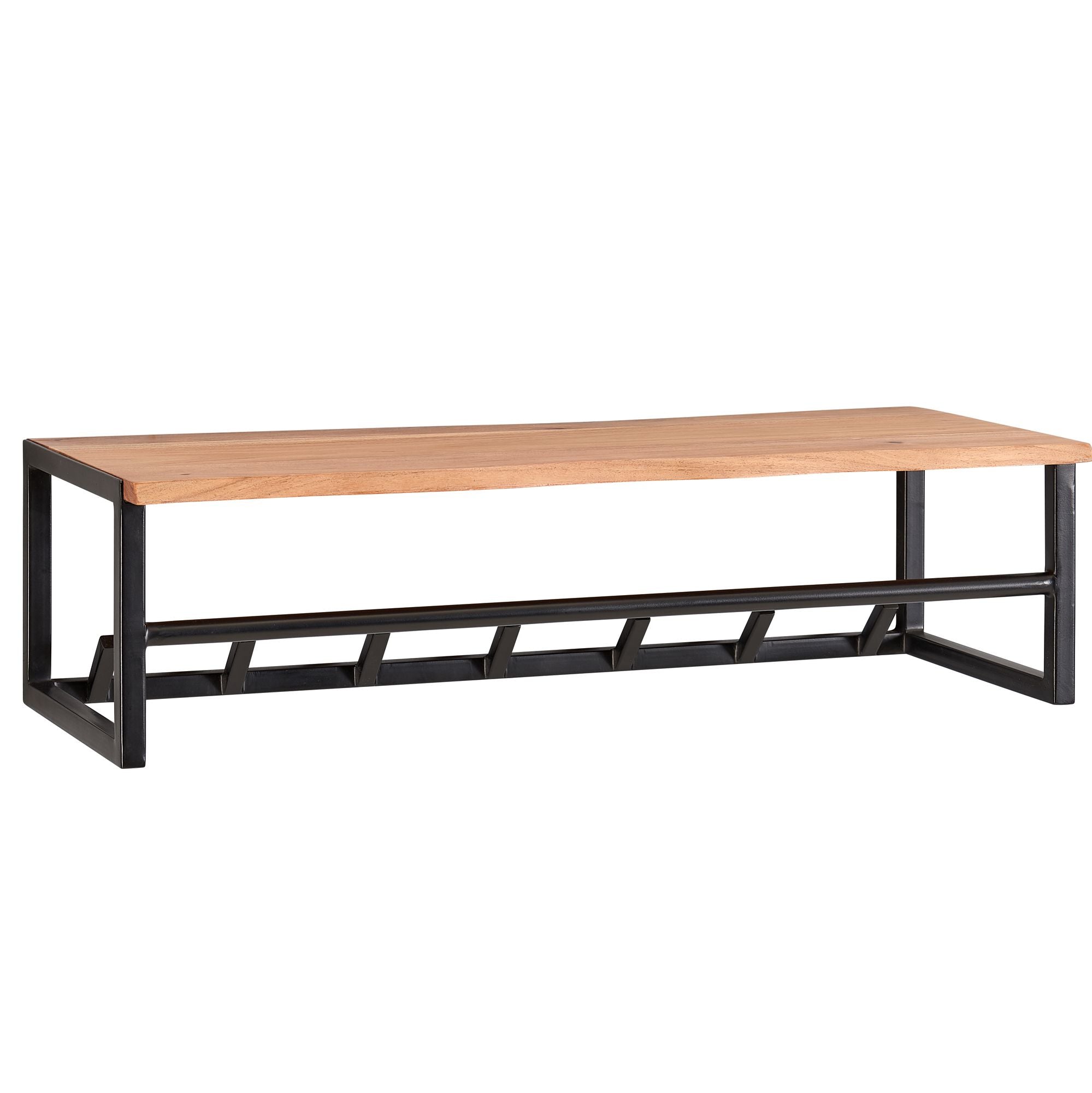 Designer Knagerække   Massivt Træ   Metal  80x22x33 Cm  Brun