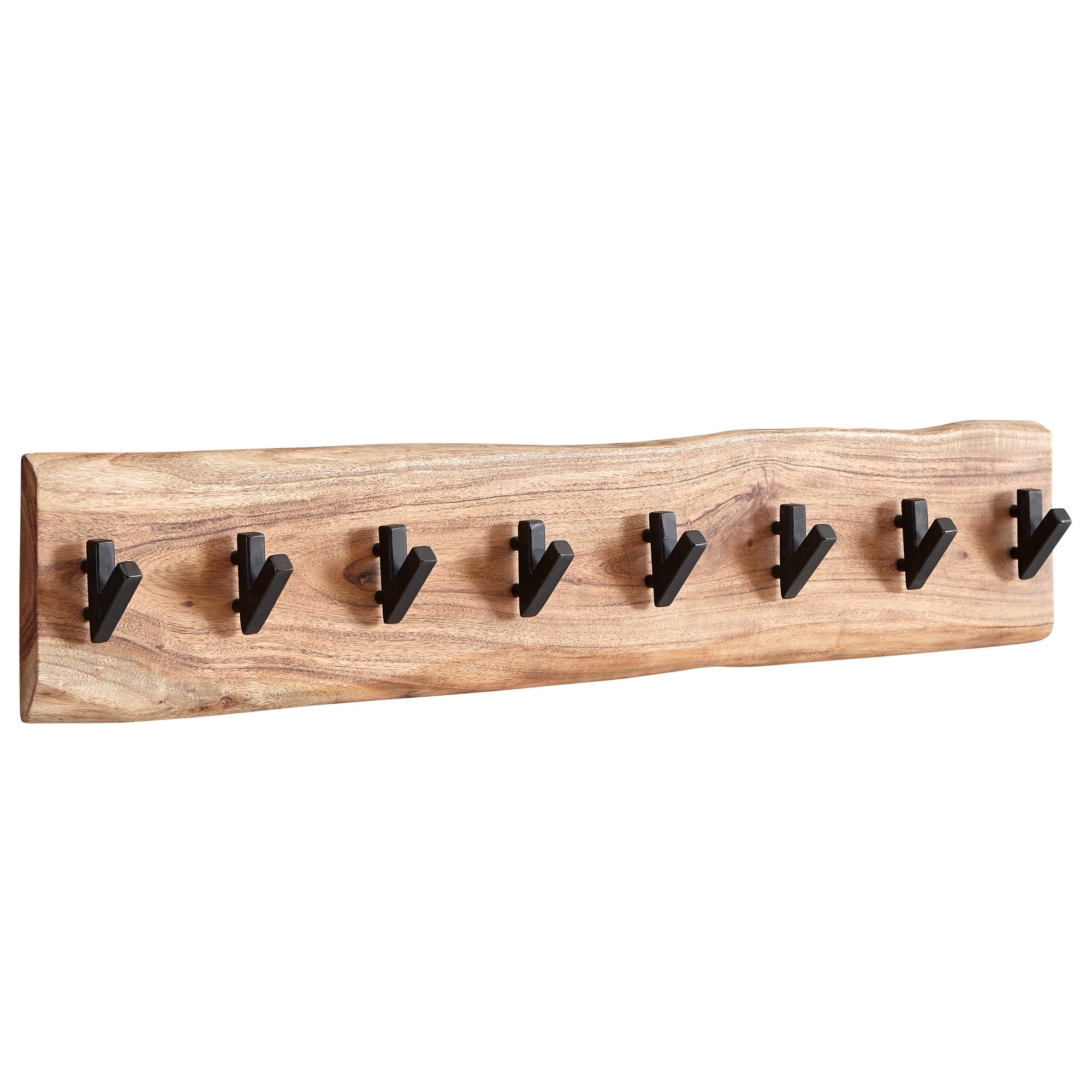 Designer Knagerække   Massivt Træ Og Metal  90   19     Cm  Naturfarvet