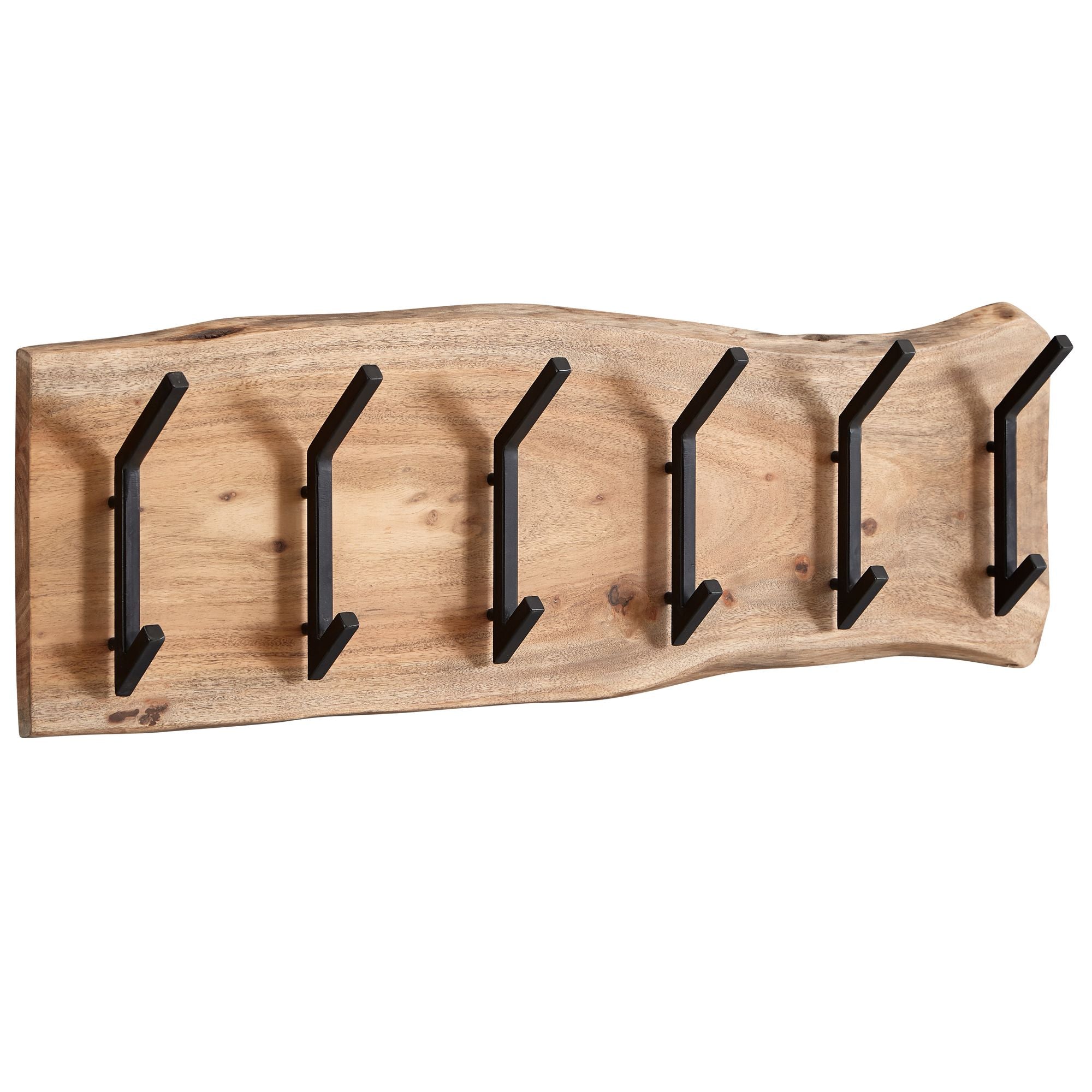 Designer Knagerække   Massivt Træ Og Metal  100   29   12   Cm  Naturfarvet