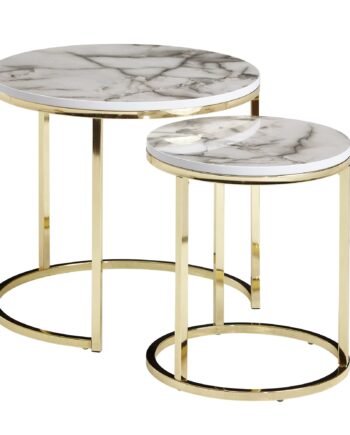 Designer Sideborde  Sæt Af    Marmor-look  Glam-stil  Hvid
