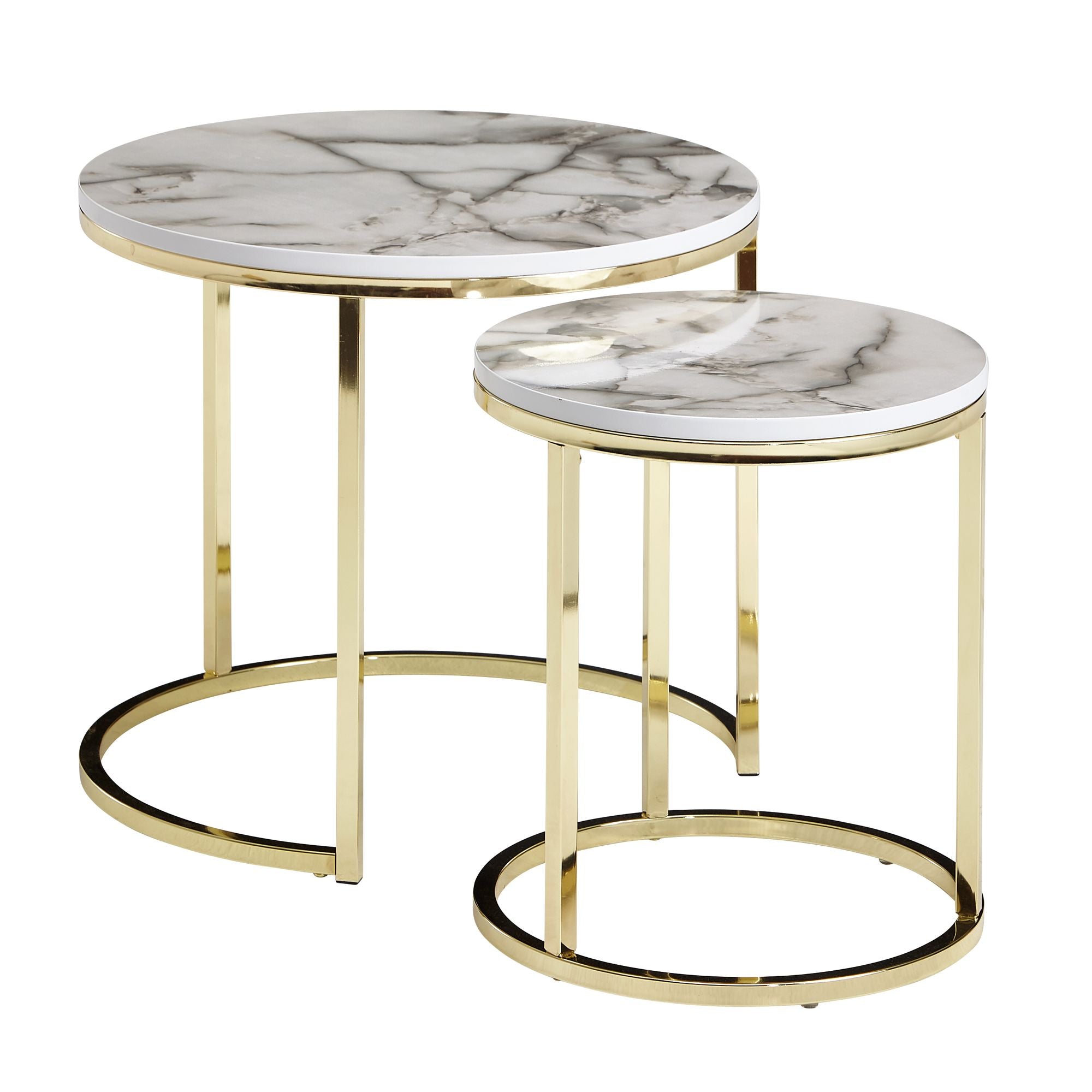 Designer Sideborde  Sæt Af    Marmor-look  Glam-stil  Hvid