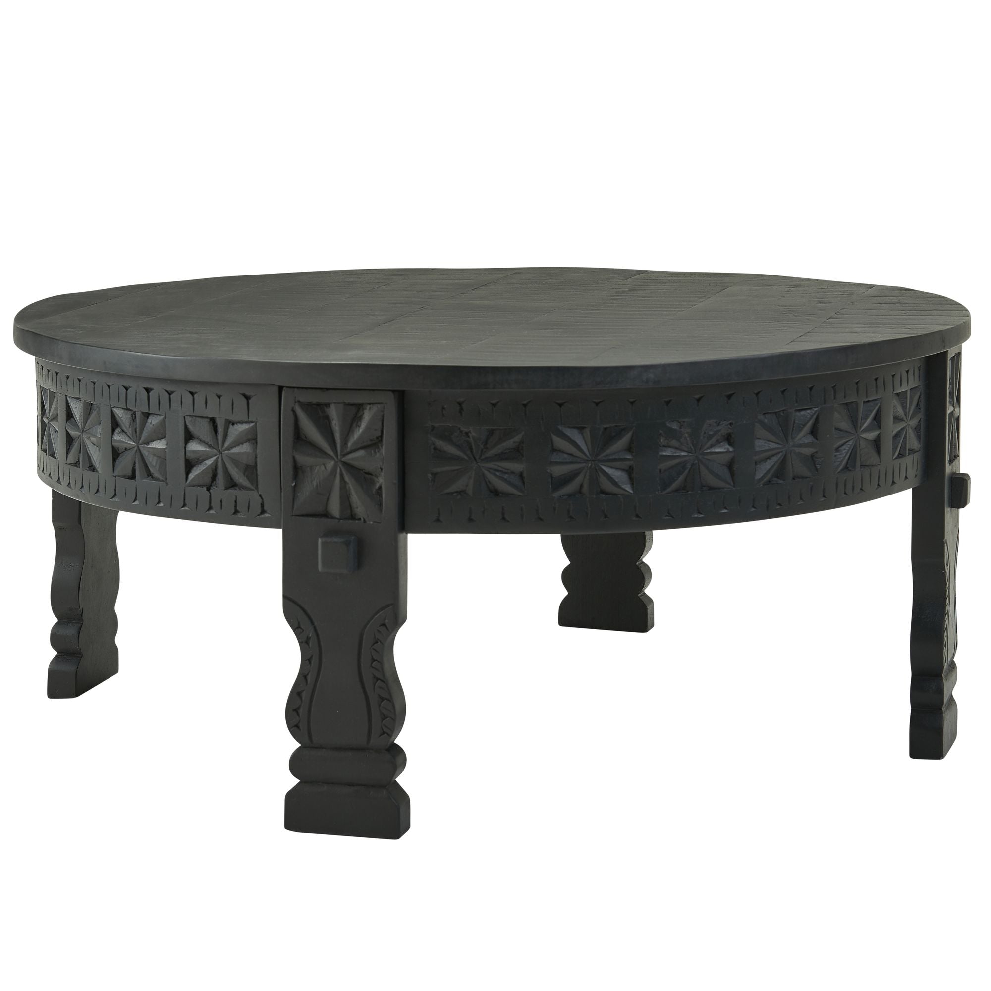 Designer Sofabord   Orientalsk Stil  80x36x80 Cm  Sort