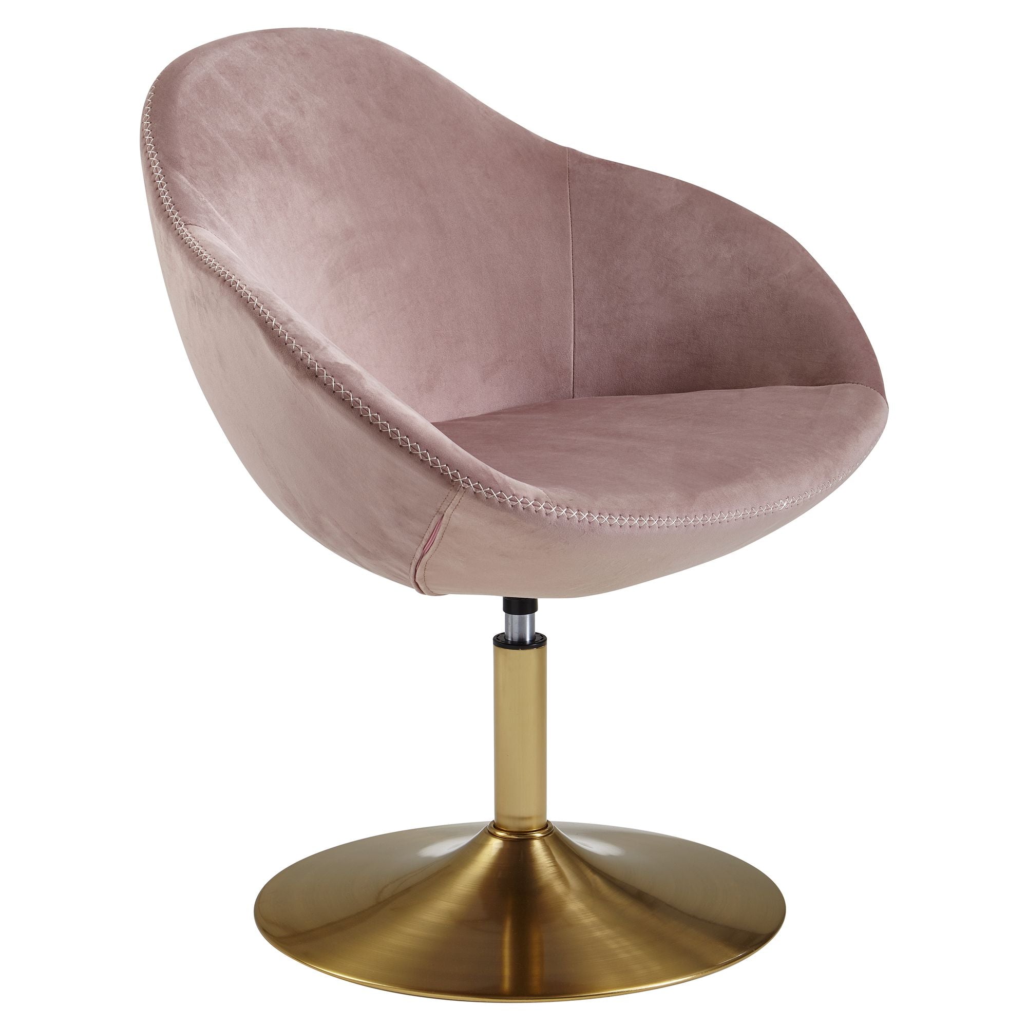 Designer Stol   Fløjl  Pink   Guldfarvet Ben  70x79x70 Cm