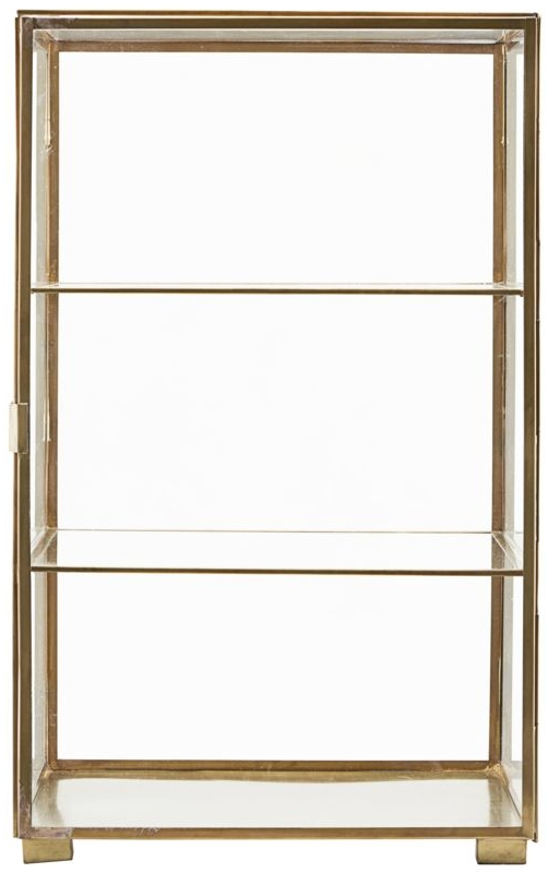 Displayboks House Doctor Glass Vitrineskab Messing Glas 35x35x57 Cm