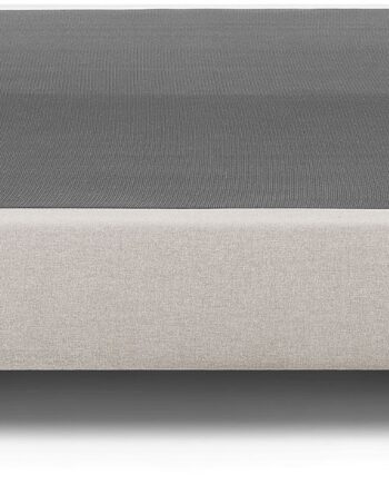 Dobbeltseng Kave Home Nikos Nordisk Moderne Beige Stof-sengeramme H36   B140   L190 Cm Pletresistent Aftageligt Betræk