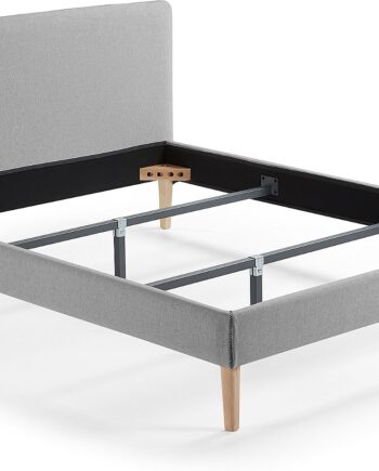 Dobbeltsengeramme Kave Home Dyla Nordisk Design Grå Stof 160   200 Cm