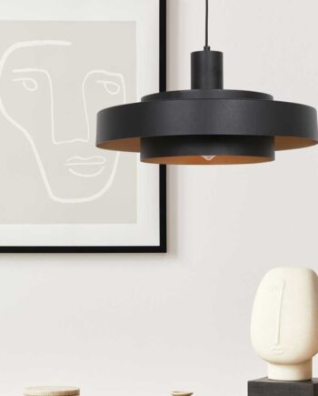 Doble Loftlampe   Sort Metal