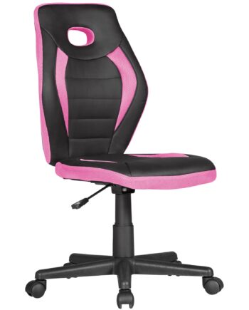 Drejelig Kontorstol Med Dekorative Pink Fartstriber  Kunstlæder