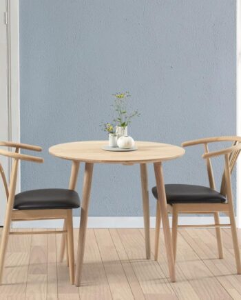 Dt 100 Rundt Spisebord   Massiv Eg  Diameter 80 Cm  Ubehandlet