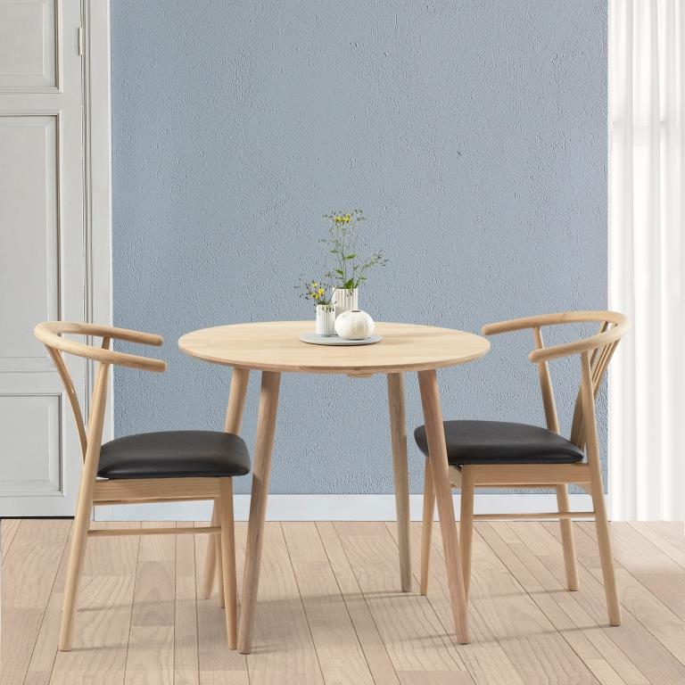 Dt 100 Rundt Spisebord Massiv Eg Diameter 80 Cm Ubehandlet