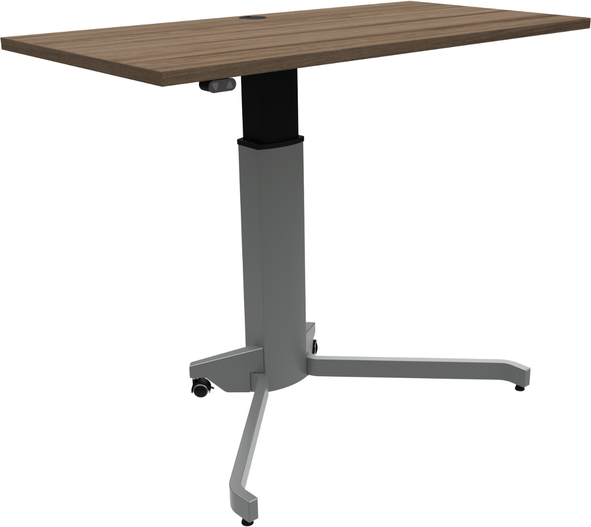 Elektrisk Enkeltben Hæve- Sænkebord Skrivebord Zennord Zenrise 120x60 Cm Mørk Valnød Sølv