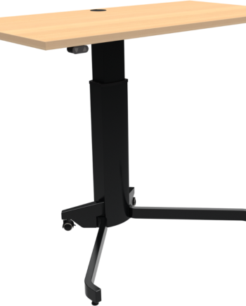 Elektrisk Firkantet Enkeltben Hæve- Sænkebord Zennord Aerotable 120x60 Cm Bøg Natur Sort