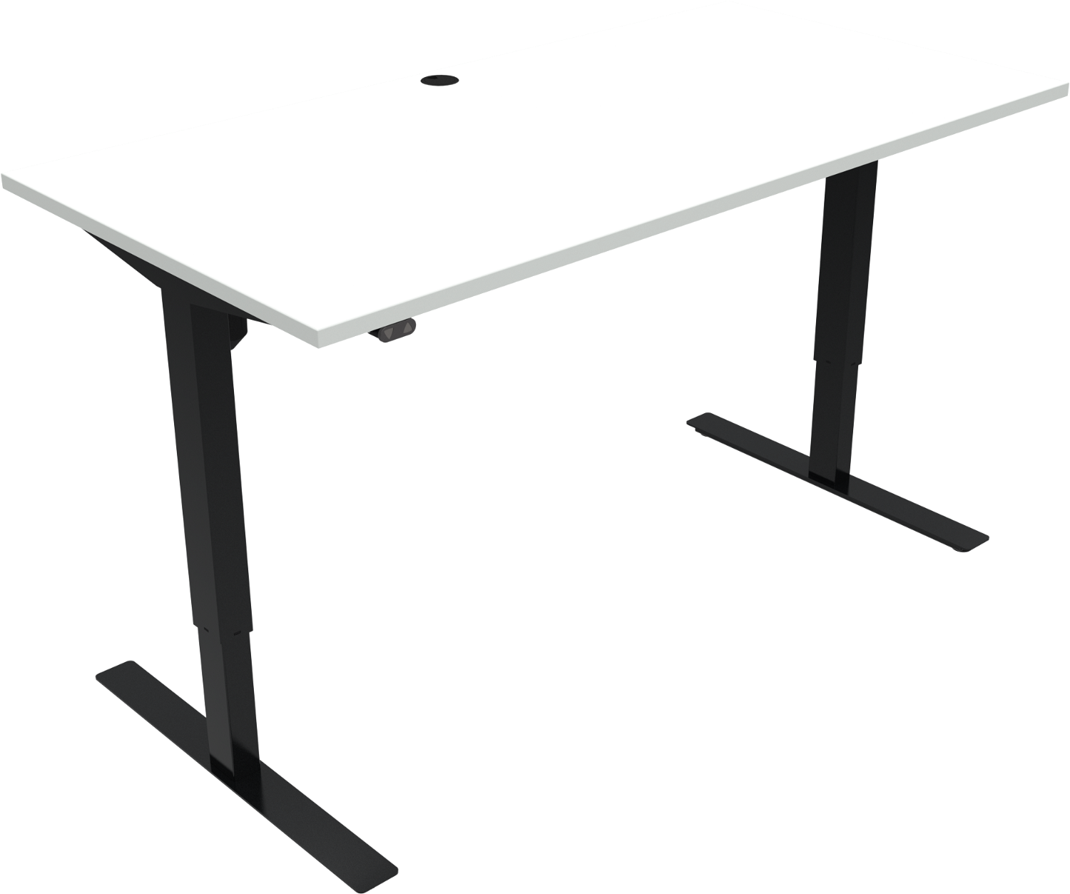 Elektrisk Hæve- Sænkebord Zennord Updown To-bens 80ã 160 Cm H68-118 Cm Mfc Hvid Sort