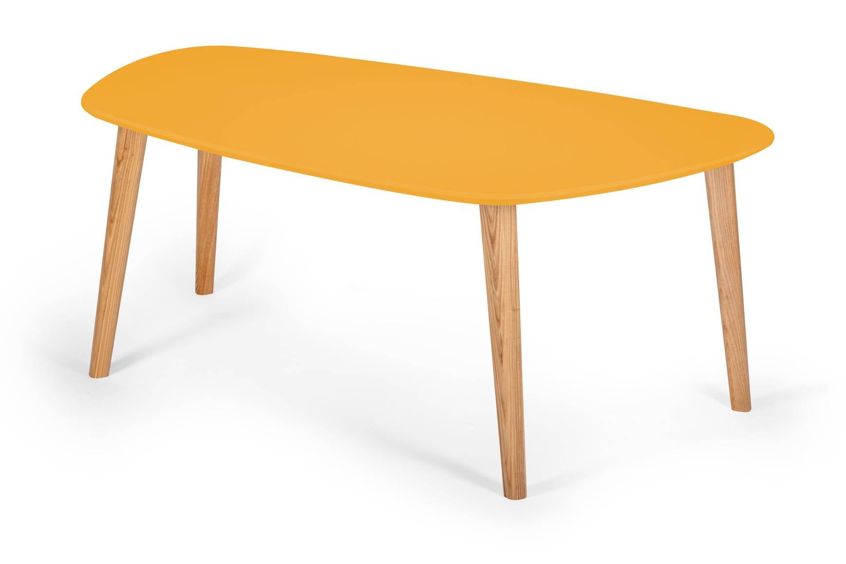 Endocarp Sofabord 110x66x45cm Gul   Asketræ