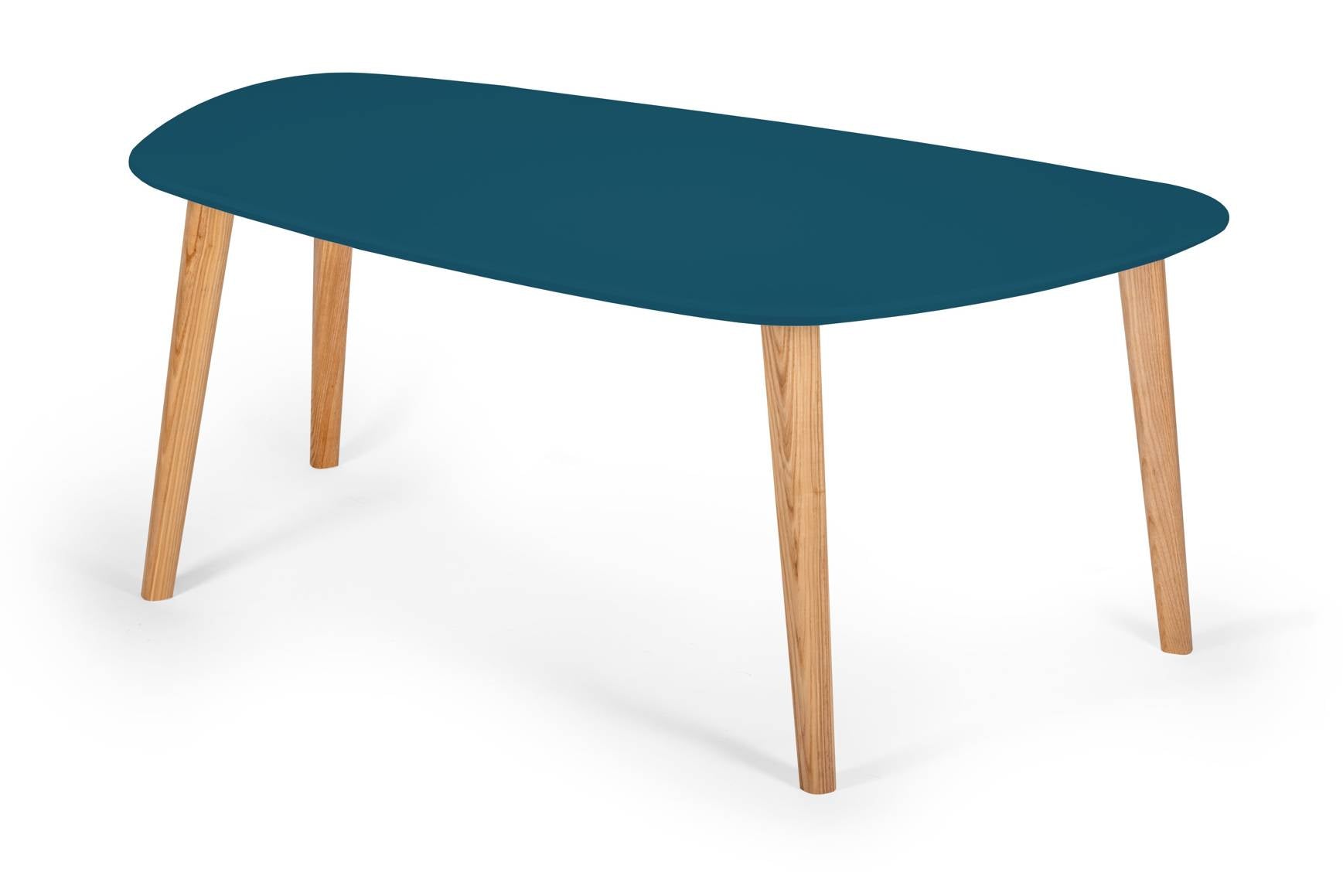Endocarp Sofabord 110x66x45cm Petrol Blue   Asketræ