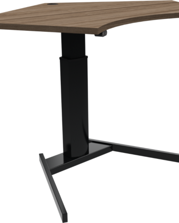 Enkeltben Hæve- Sænkebord Arbejdsbord Zennord Optiheight Femkantet   Mørk Valnød Sort Justerbart 68-120 Cm