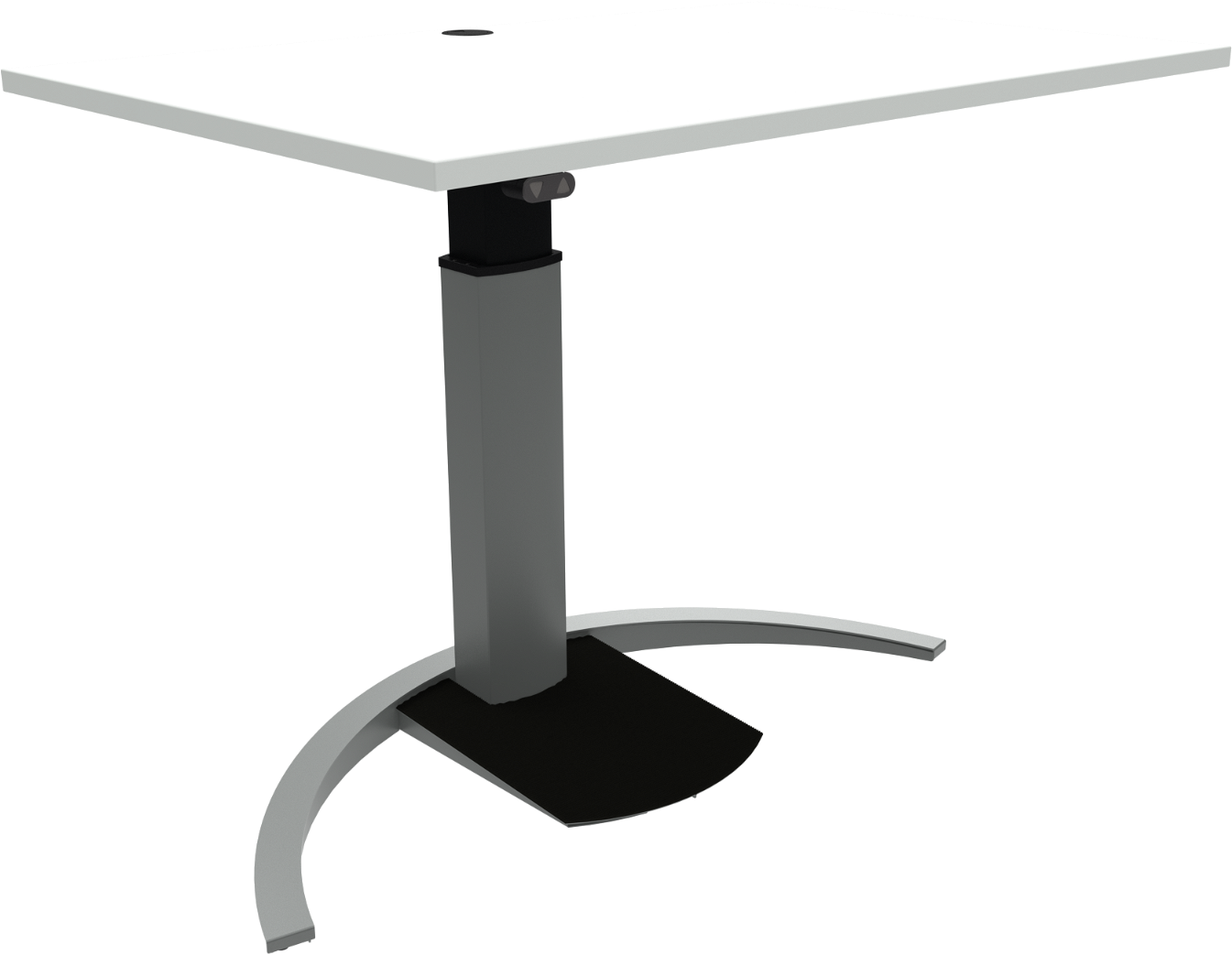 Enkeltben Hæve- Sænkebord Firkantet Zennord Ergotable Justerbart 80x120 Cm 68-120 Cm Hvid Sølv