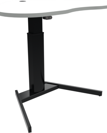 Enkeltben Hæve- Sænkebord Hjerteformet Zennord Optiheight   Hvid Sort Skrivebord  Højdejusterbart 68-120 Cm