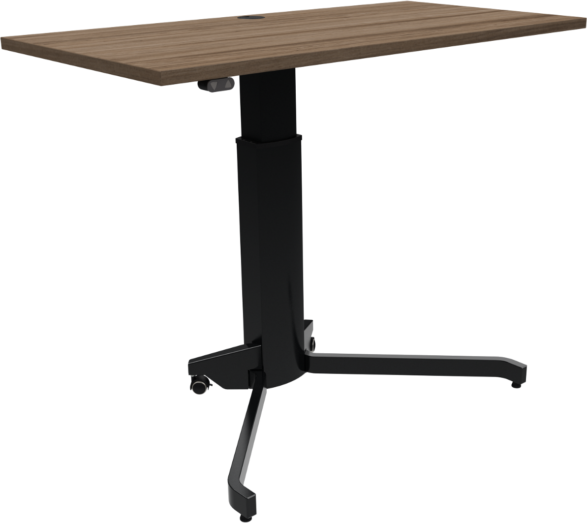 Enkeltben Hæve- Sænkebord Zennord Aerotable 120x60 Cm Valnød Sort
