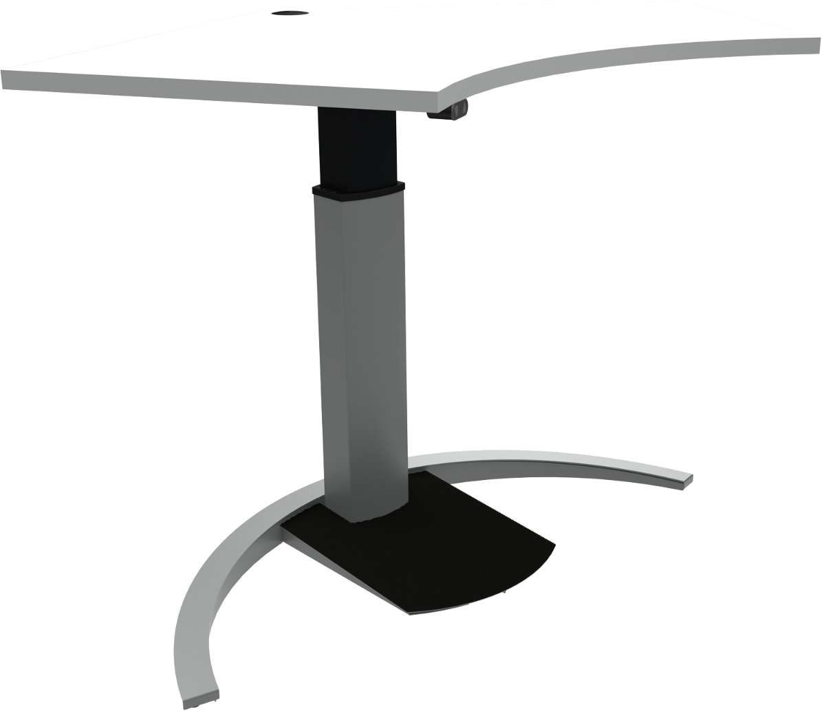 Enkeltben Hæve- Sænkebord Zennord Ergotable Femkantet H120xb92xl138 Cm Hvid Sølv