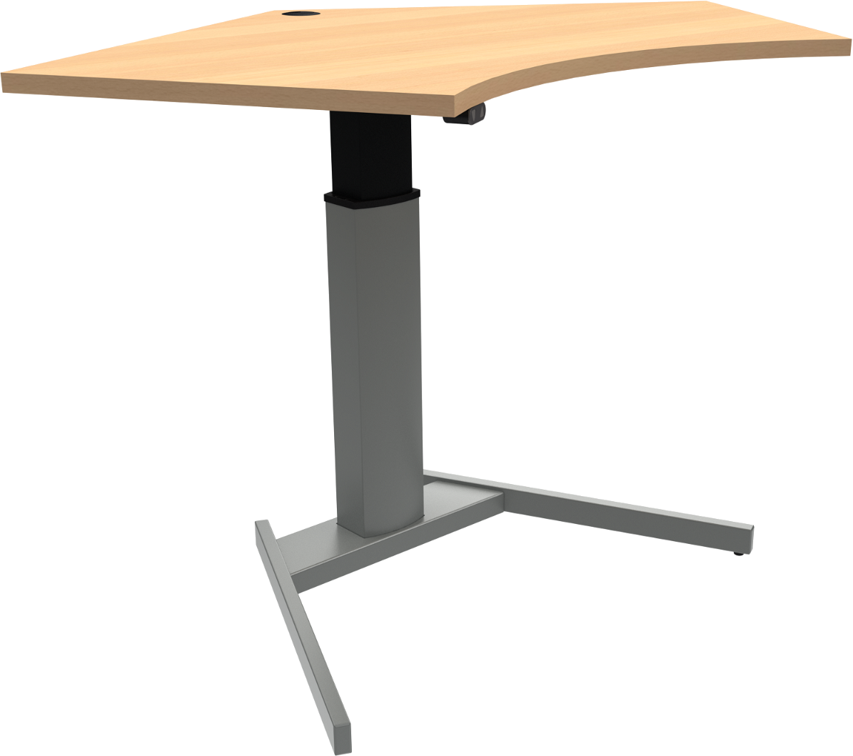 Enkeltben Hæve- Sænkebord Zennord Flexiposture 501-19 Basic Femkantet Bøge Sølv H68-120 Cm 92x138 Cm