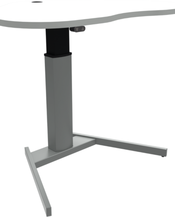 Enkeltben Hæve- Sænkebord Zennord Flexiposture Hjerteformet 68-120 Cm Sit-stand Mfc Hvid Sølv