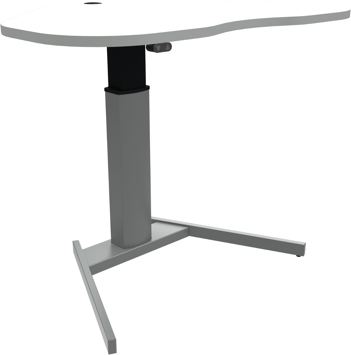 Enkeltben Hæve- Sænkebord Zennord Flexiposture Hjerteformet 68-120 Cm Sit-stand Mfc Hvid Sølv