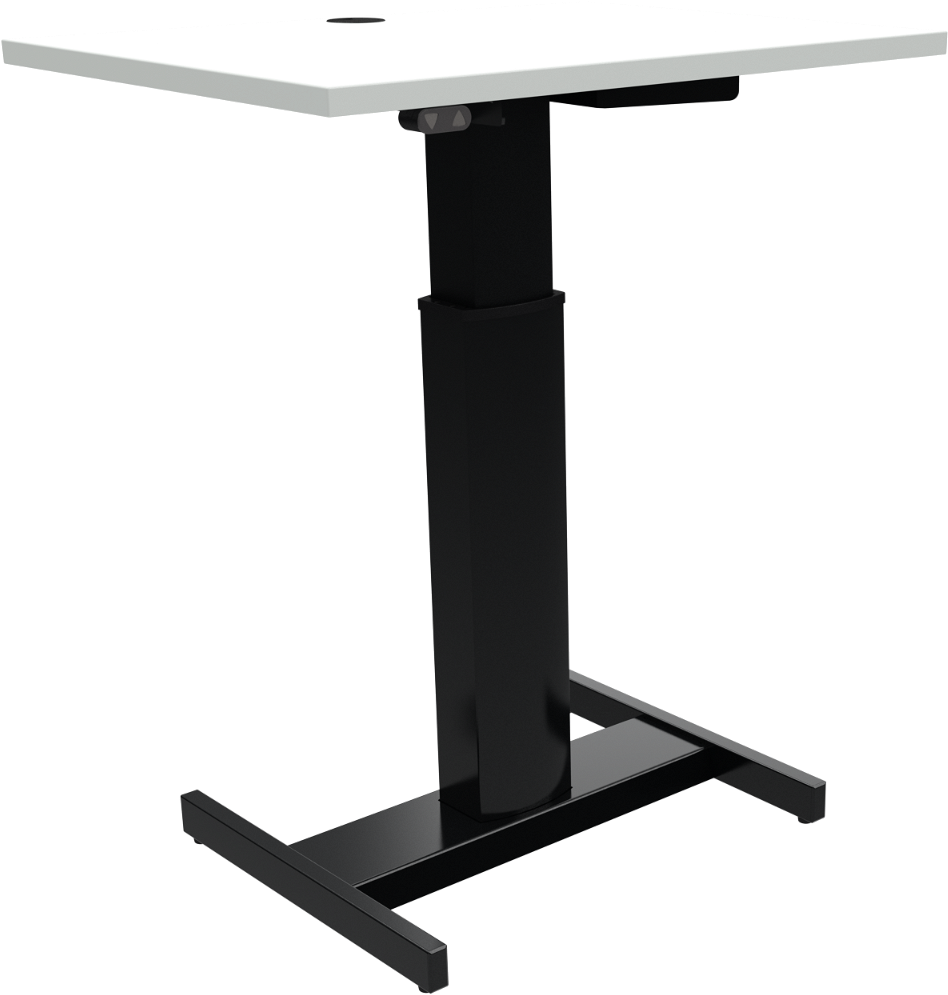 Enkeltben Hæve- Sænkebord Zennord Fluidform Højdejusterbart 68-120 Cm 80ã 60 Cm Hvid Sort Med Hjul Og Batteridrift