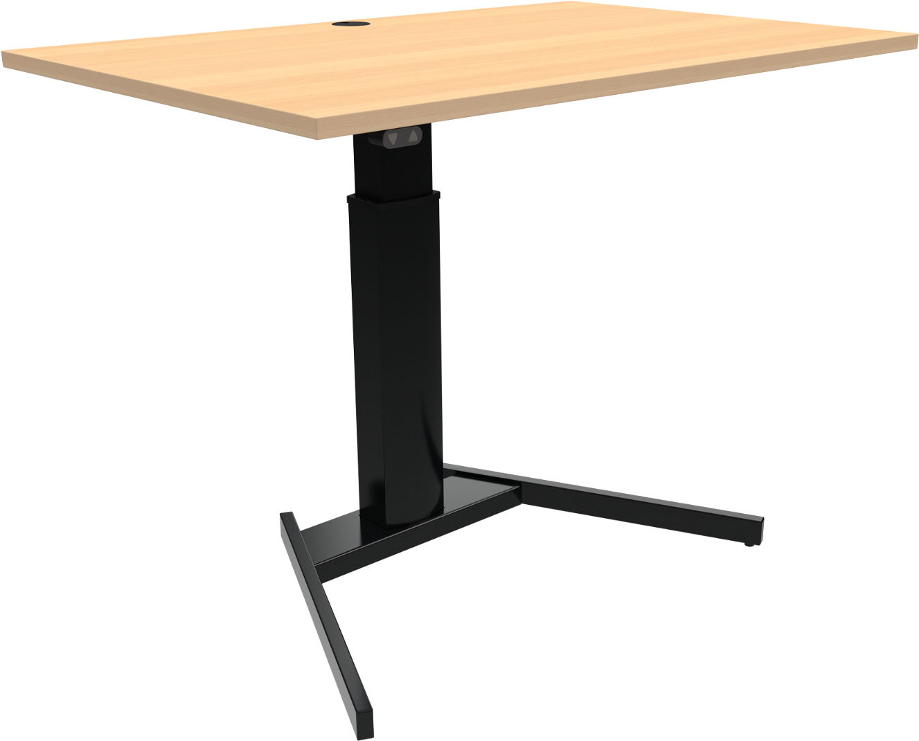 Enkeltben Hæve- Sænkebord Zennord Optiheight Firkantet Bøg Natur Sort 120ã 80 Cm Højdejusterbar 68-120 Cm
