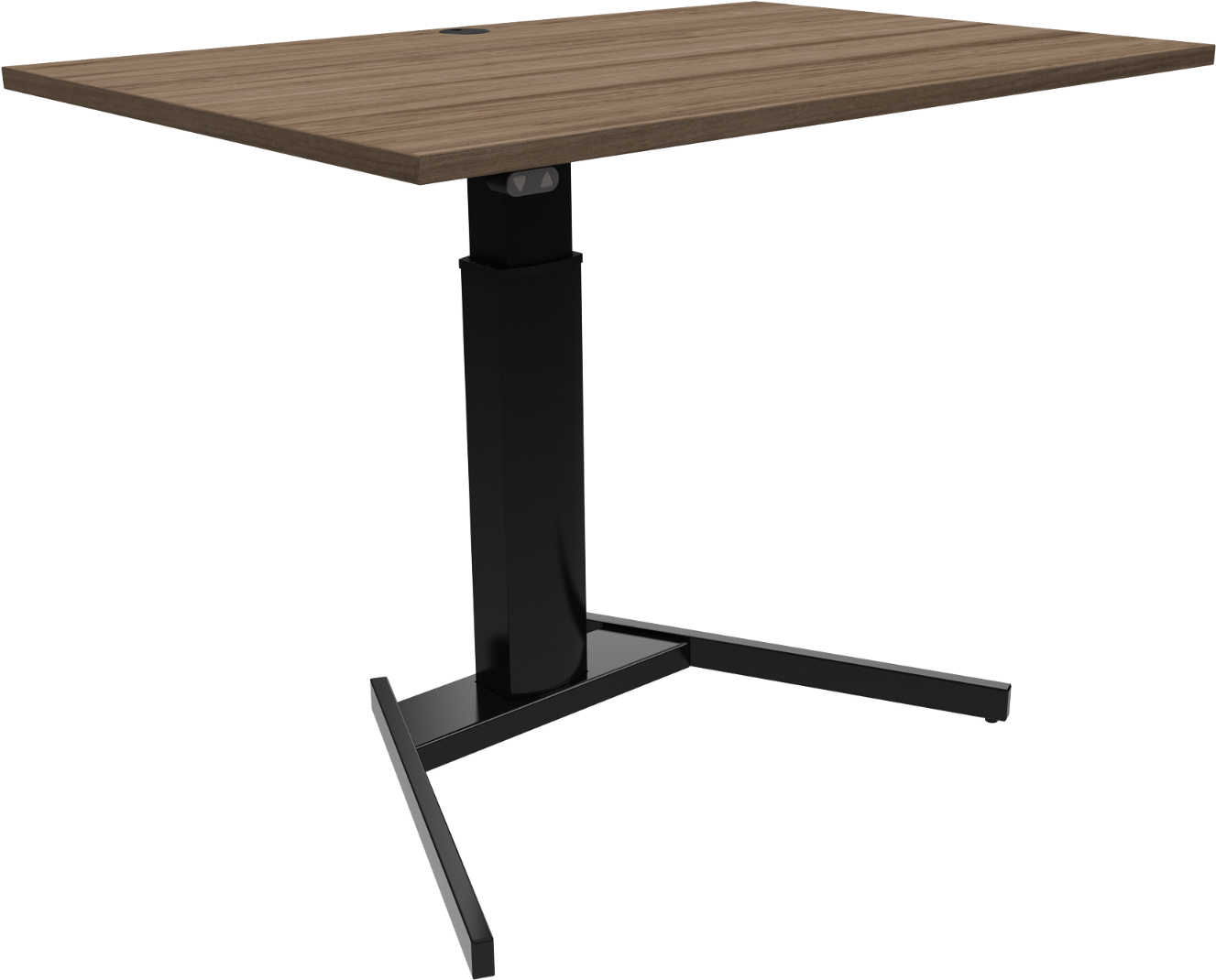 Enkeltben Hæve- Sænkebord Zennord Optiheight Firkantet Valnød Sort 120x80 Cm