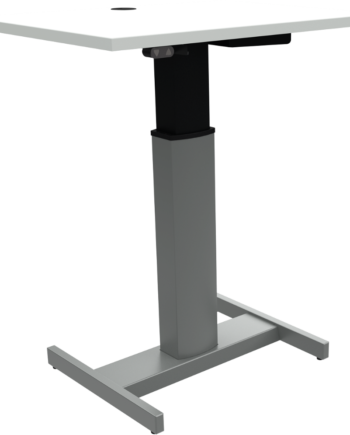 Enkeltben Hæve- Sænkebord Zennord Peakboards Skrivebord 68 120 Cm Med Hjul Hvid Sølv