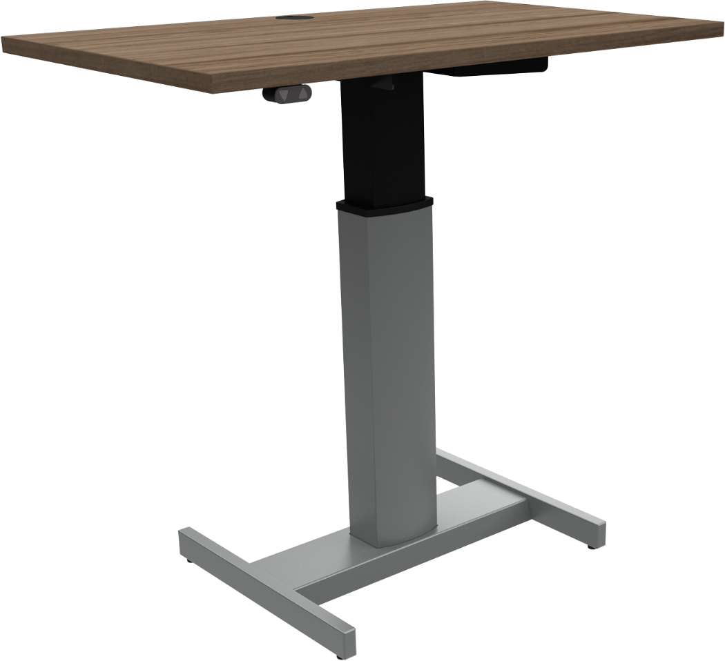 Enkeltben Hæve- Sænkebord Zennord Peakboards Valnød Sølv Mobil 120x60x100 Cm