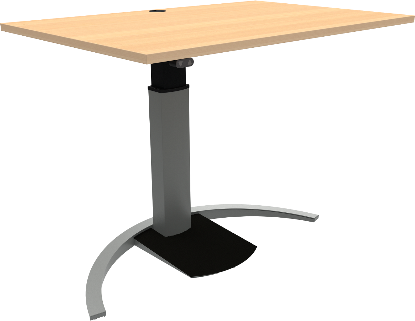 Enkeltben Hæve-sænkebord Zennord Ergotable   Ergonomisk Skrivebord H68-120 Cm Naturbøg Sølv 80ã 120 Cm