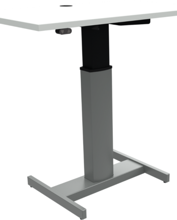 Enkeltben Hæve-sænkebord Zennord Peakboards Firkantet Skrivebord Hvid Sølv 100x60 Cm Højde 68-120 Cm Med Hjul