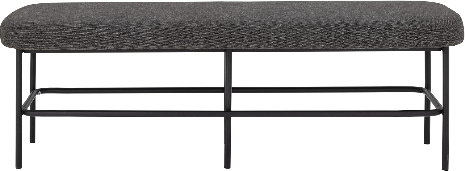 Entrébænk Bloomingville Farell Polstret Polyester Grå H45xb45xl140 Cm Med Sort Metalhylde