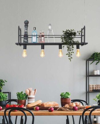 Estante Loftlampe   Metal Med Opbevaringshylde