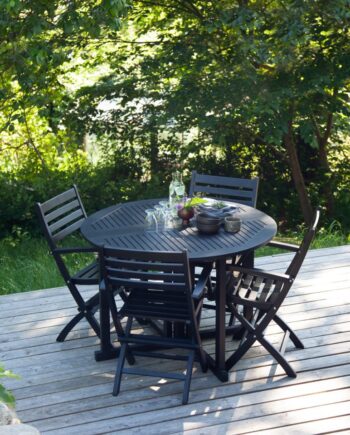 Expa Spisebord Med Folde Funktion  Sort Mahogni  Diameter 110 Cm