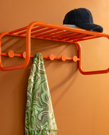 Flash Hattehylde   Orange Metal Med Seks Knager