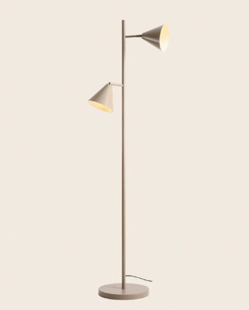 Frigg- Gulvlampe Med To Skærme   Beige Metal