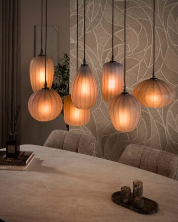 Fuji Loftlampe   Frosted Brunlig Glas Med Syv Kupler Levering Uden Pære