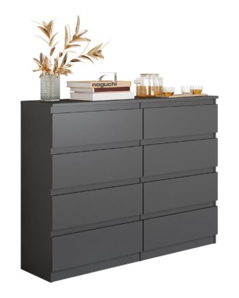 Gabriel   Kommode Med   Skuffer   Antracit   H92 Cm B120 Cm D33 Cm