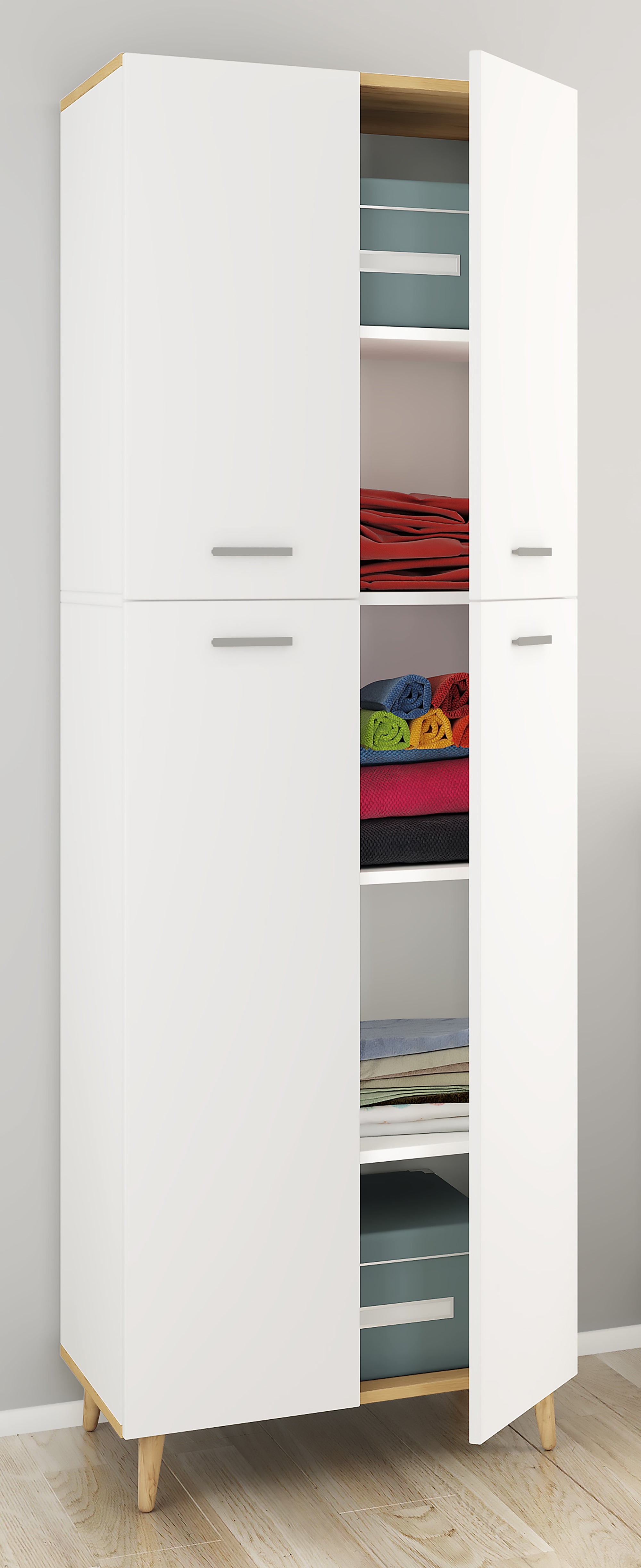 Garderobeskab   Multi-funktionsskab     184      60      39 Cm  Hvid